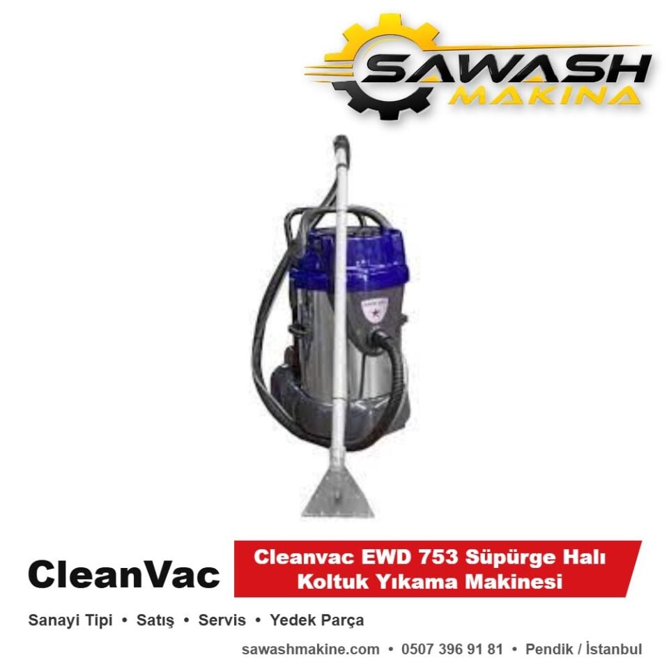 Cleanvac EWD 753 Süpürge Halı Koltuk Yıkama Makinesi