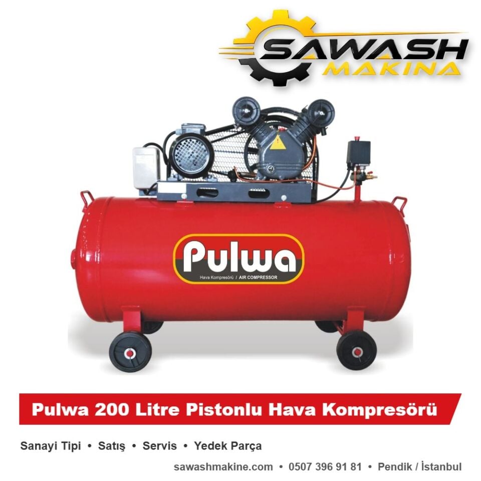 Pulwa 200 Litre Pistonlu Hava Kompresörü