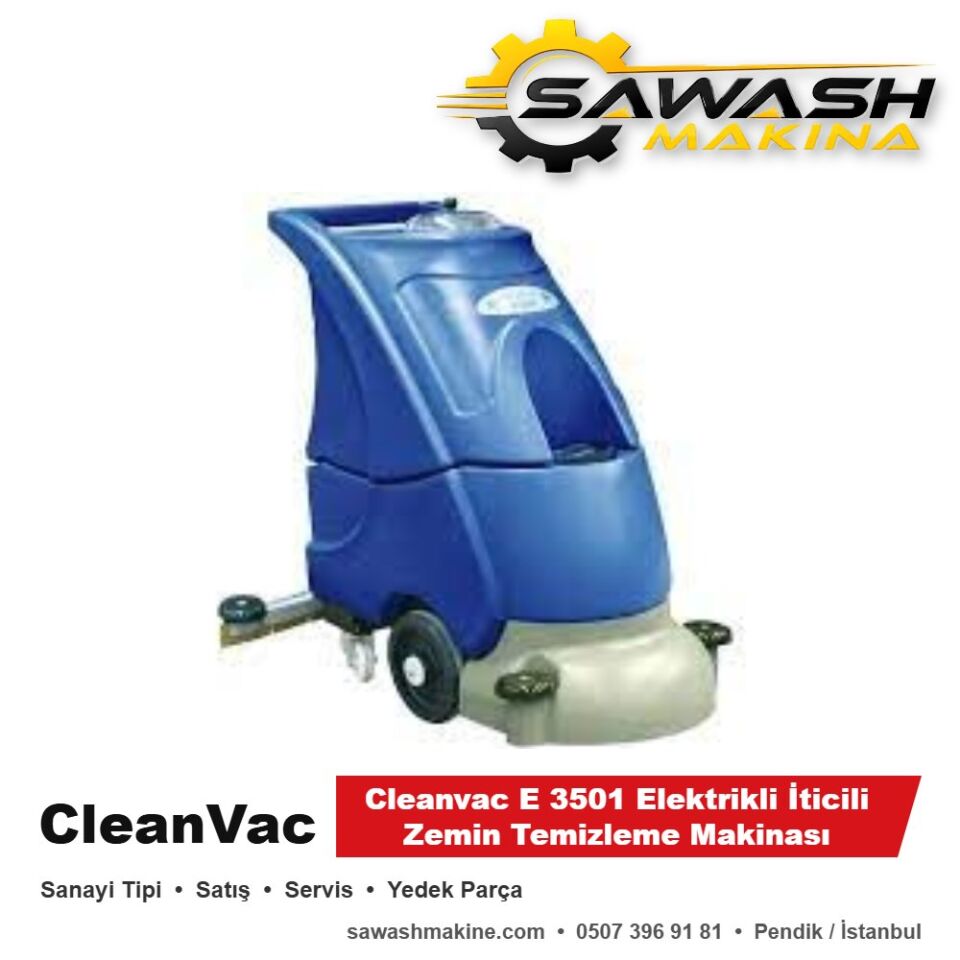 Cleanvac E 3501 Elektrikli İticili Zemin Temizleme Makinesi