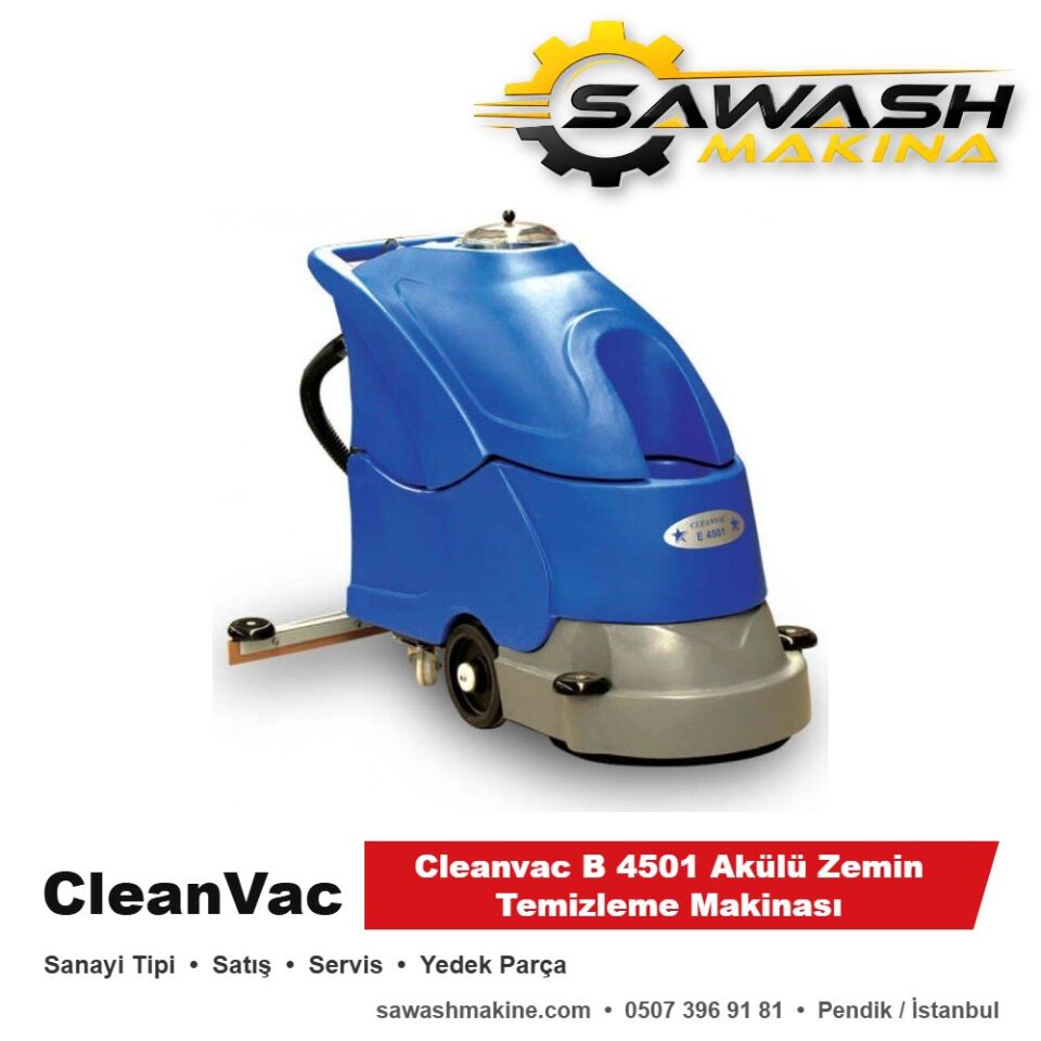 Cleanvac B 4501 Akülü Zemin Temizleme Makinesi