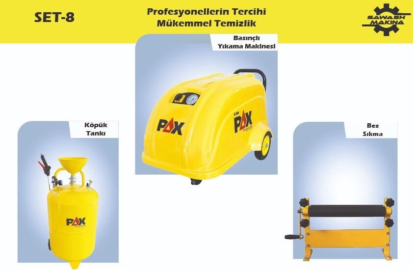 PAX Oto Yıkama Seti | 200 Bar Yüksek Basınç + Köpük Tankı + Bez Sıkma