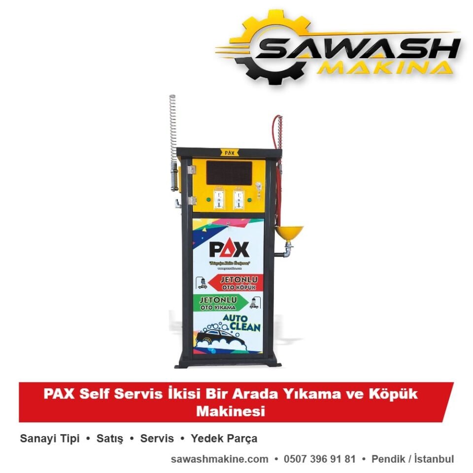 PAX Self Servis İkisi Bir Arada Yıkama ve Köpük Makinesi