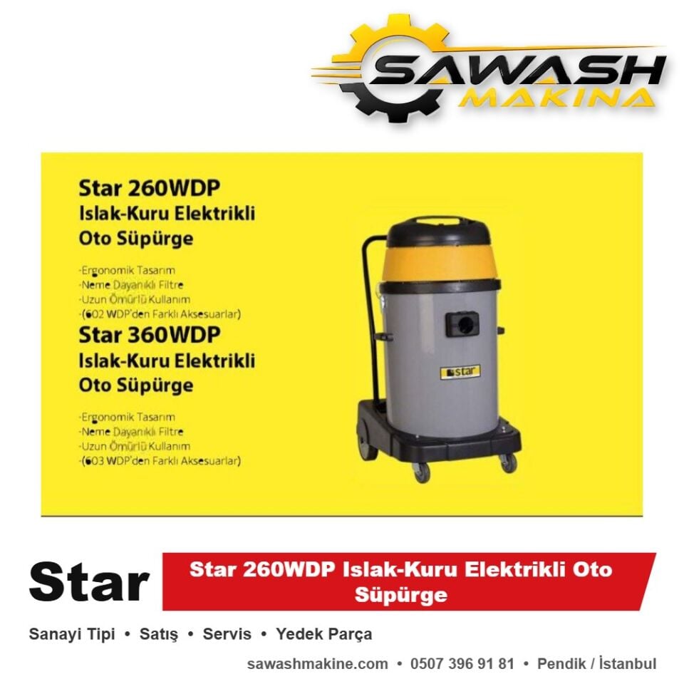 Star 260WDP Islak-Kuru Elektrikli Oto Süpürge