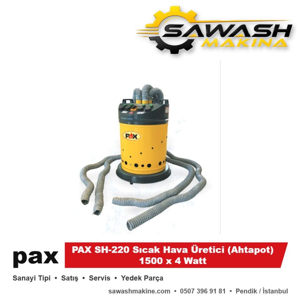 PAX SH-220 Sıcak Hava Üretici (Ahtapot) 1500 x 4 Watt