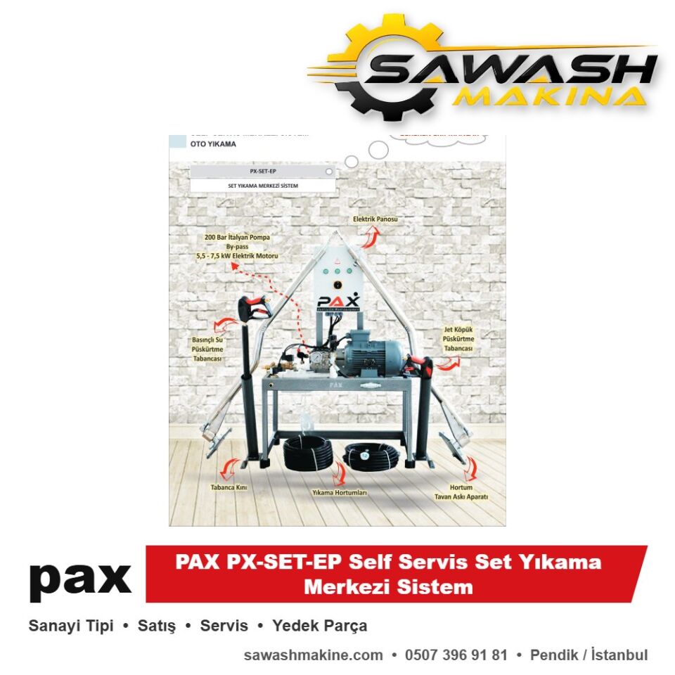 PAX PX-SET-EP Self Servis Set Yıkama Merkezi Sistem