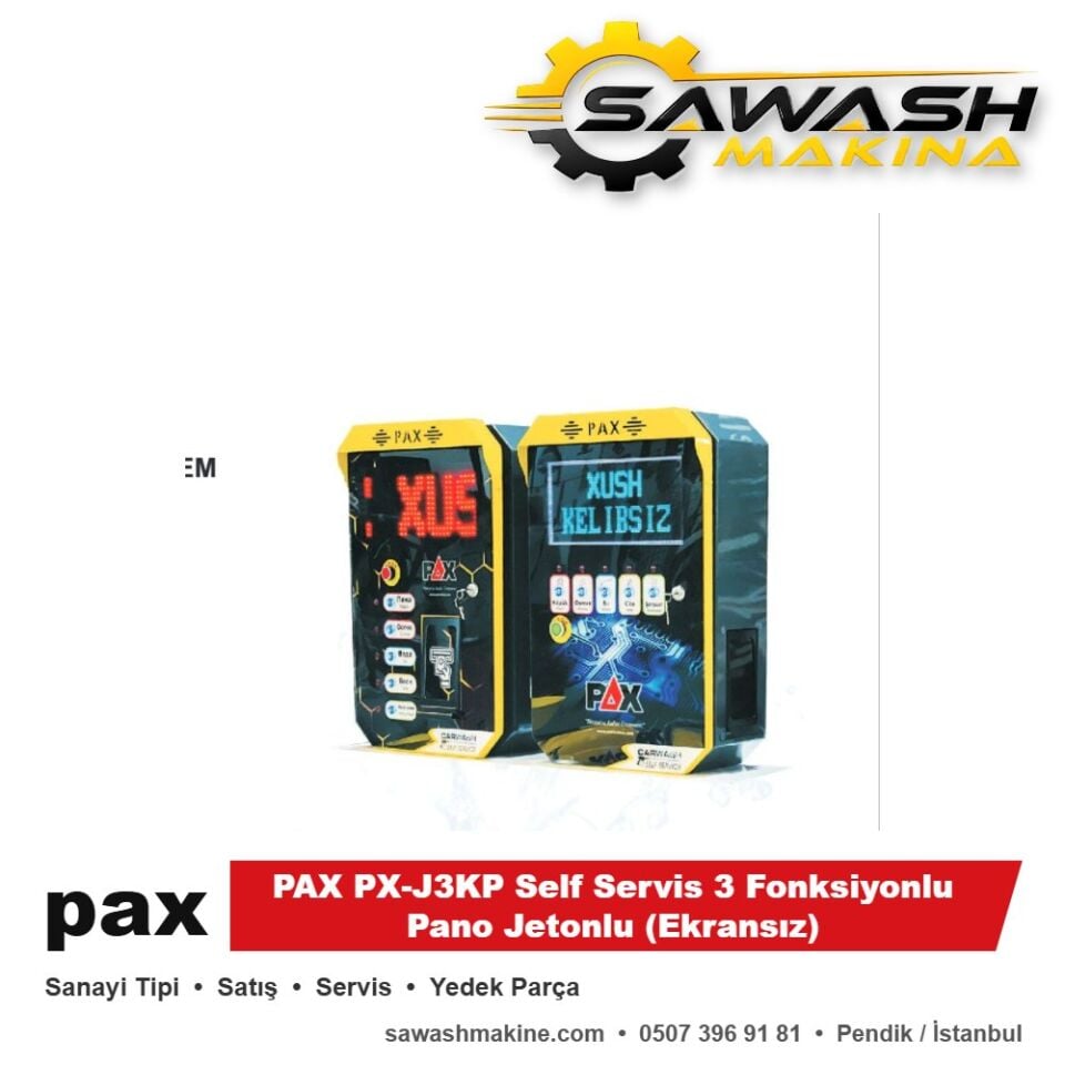 PAX PX-J3KP Self Servis 3 Fonksiyonlu Pano Jetonlu (Ekransız)