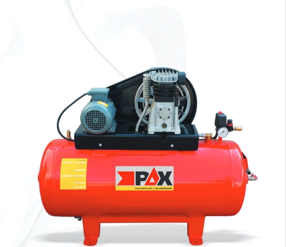 PAX PHK-200.11-T 200 Lt Pistonlu Hava Kompresörü 11 Bar 4 HP (İtalyan Abac Kafa) Trifaz