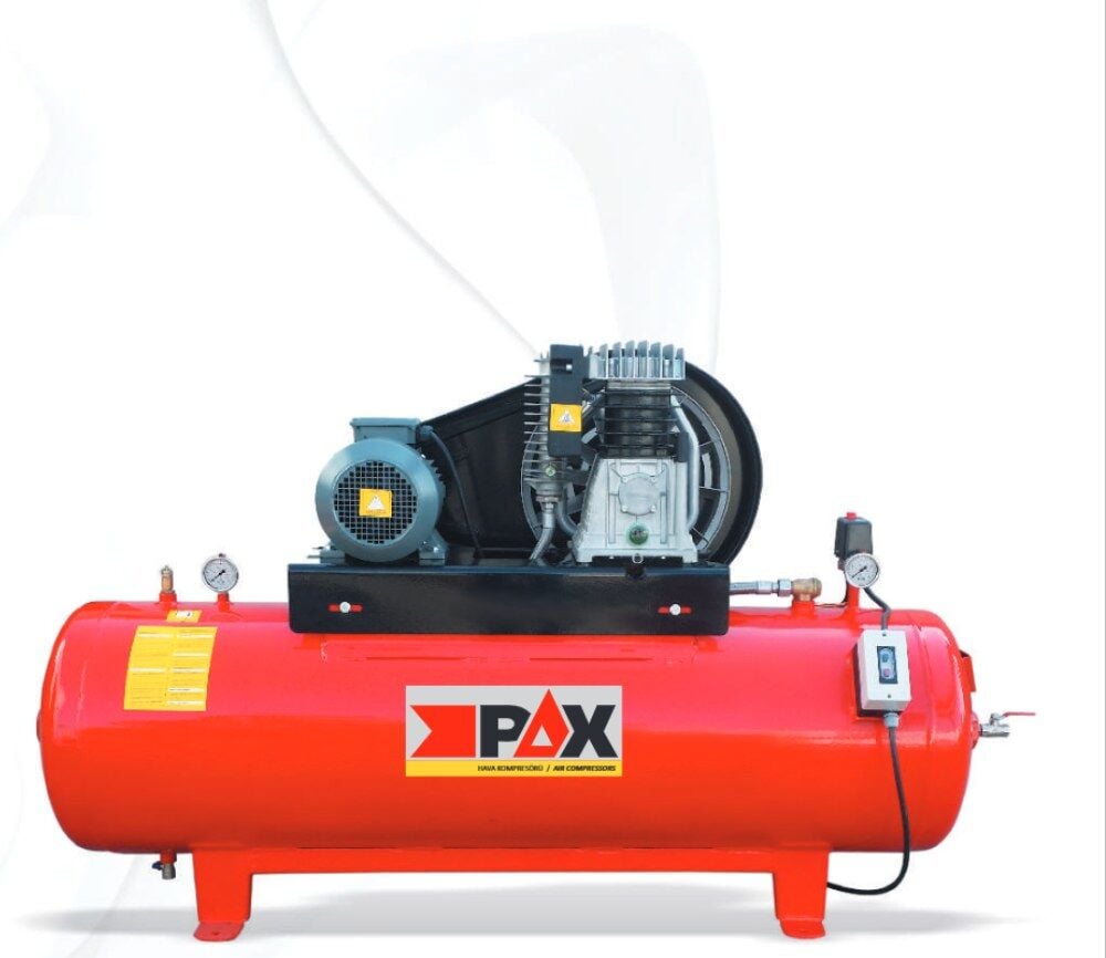 PAX PHK-300.11-T 300 Lt Pistonlu Hava Kompresörü 11 Bar 4 HP (İtalyan Abac Kafa) Trifaz