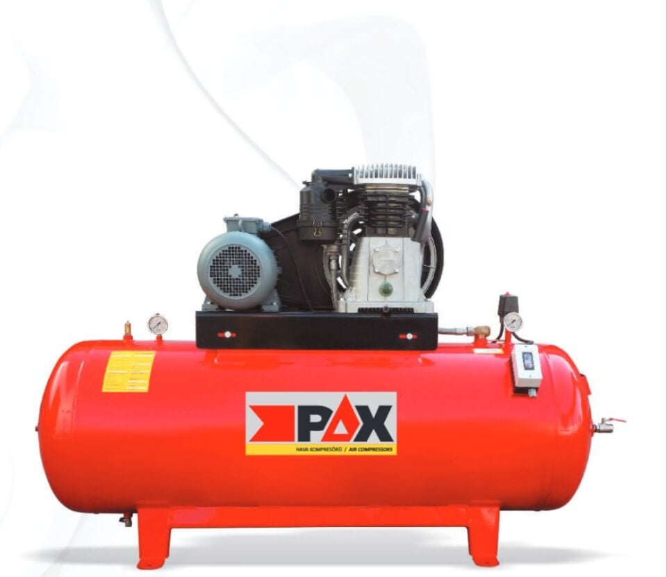 PAX PHK-10-500-T 500 Lt Pistonlu Hava Kompresörü 10 HP (İtalyan Abac Kafa) Trifaz