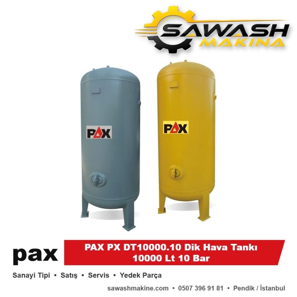 PAX PX DT10000.10 Dik Hava Tankı 10000 Lt 10 Bar