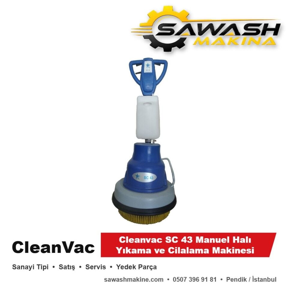 Cleanvac SC 43 Manuel Halı Yıkama ve Cilalama Makinesi