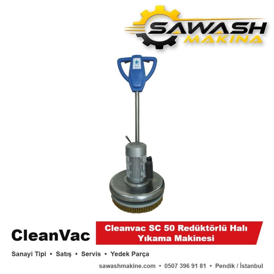 Cleanvac SC 50 Redüktörlü Halı Yıkama Makinesi