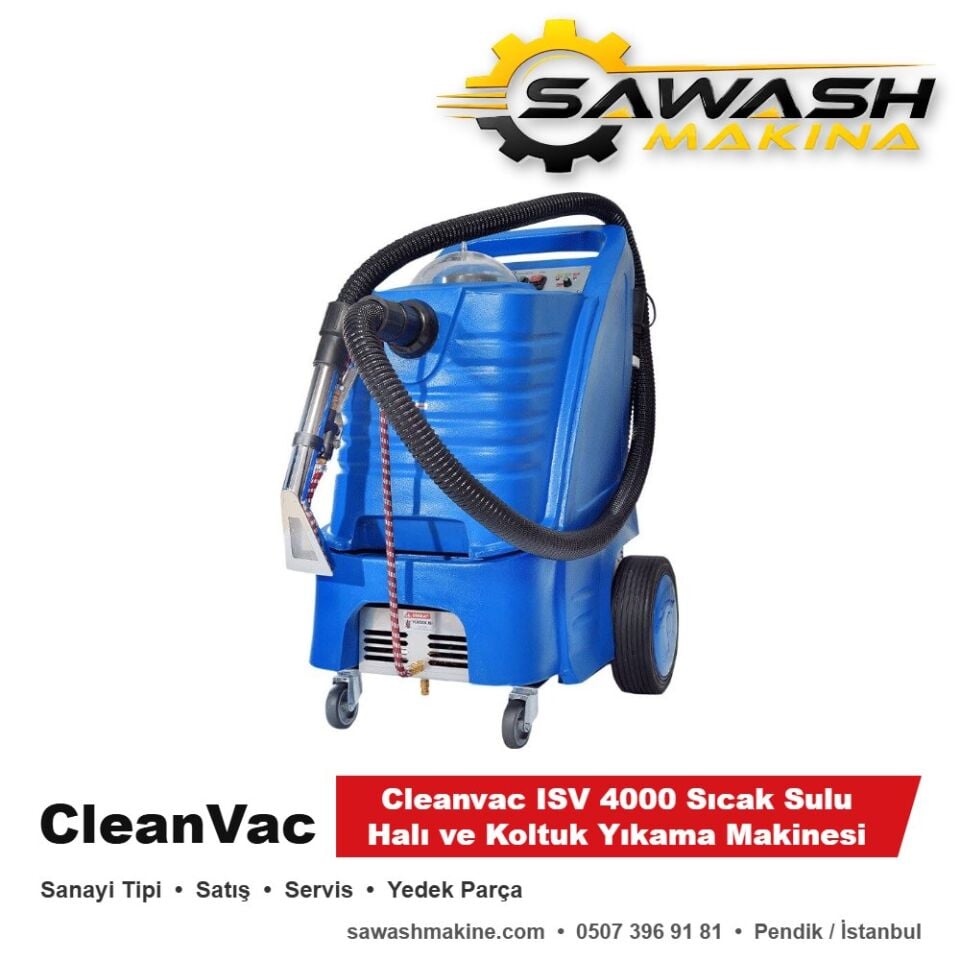 Cleanvac ISV 4000 Sıcak Sulu Halı ve Koltuk Yıkama Makinesi