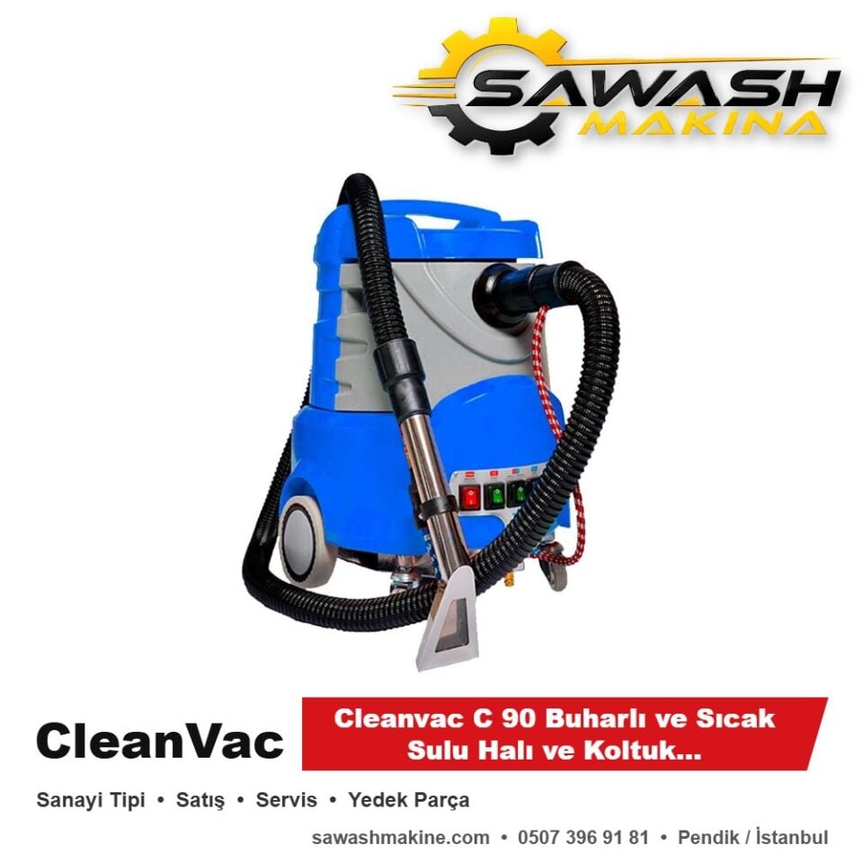 Cleanvac C 90 Buharlı ve Sıcak Sulu Halı ve Koltuk Yıkama Makinesi
