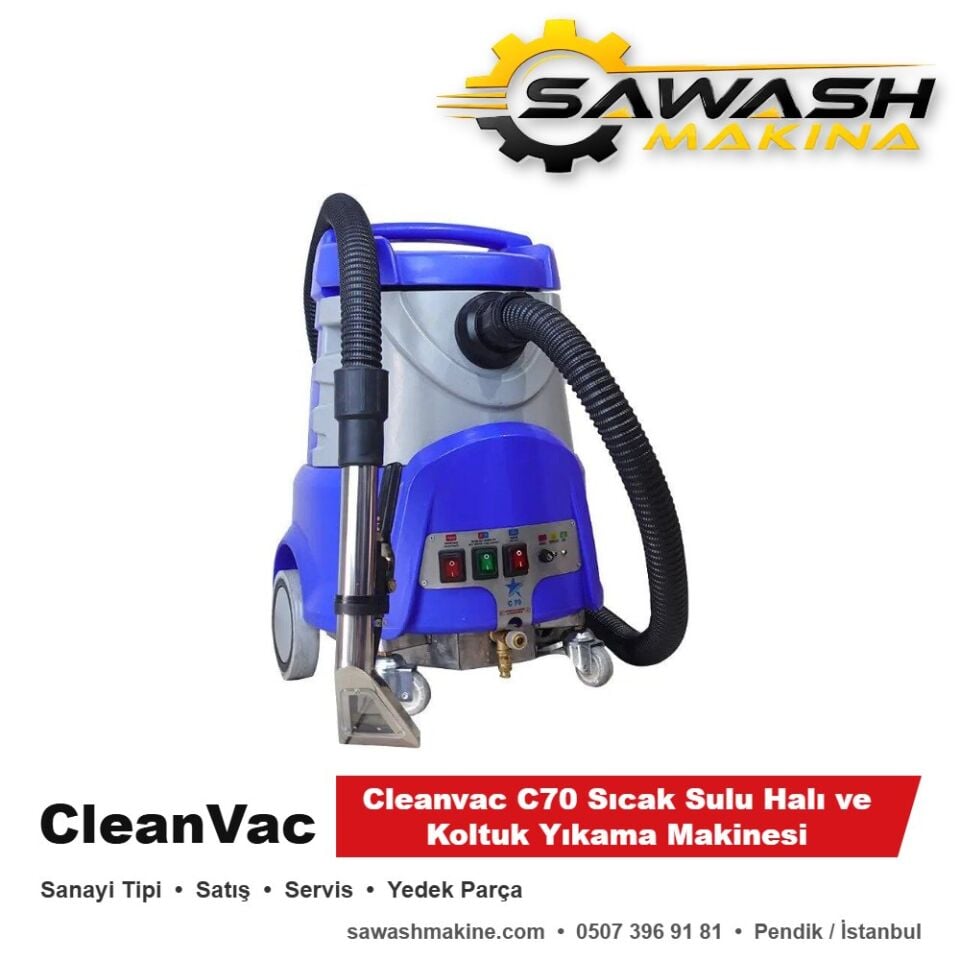Cleanvac C70 Sıcak Sulu Halı ve Koltuk Yıkama Makinesi