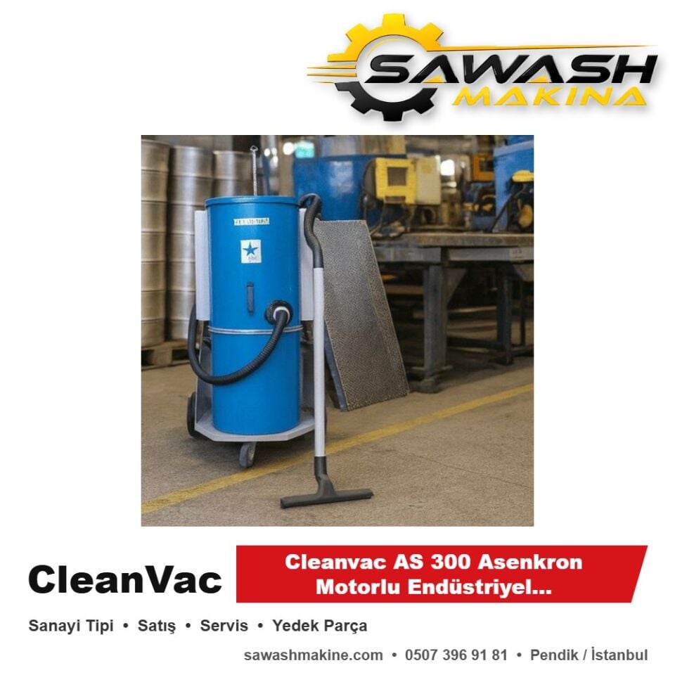 Cleanvac AS 300 Asenkron Motorlu Endüstriyel Vakum Makinesi