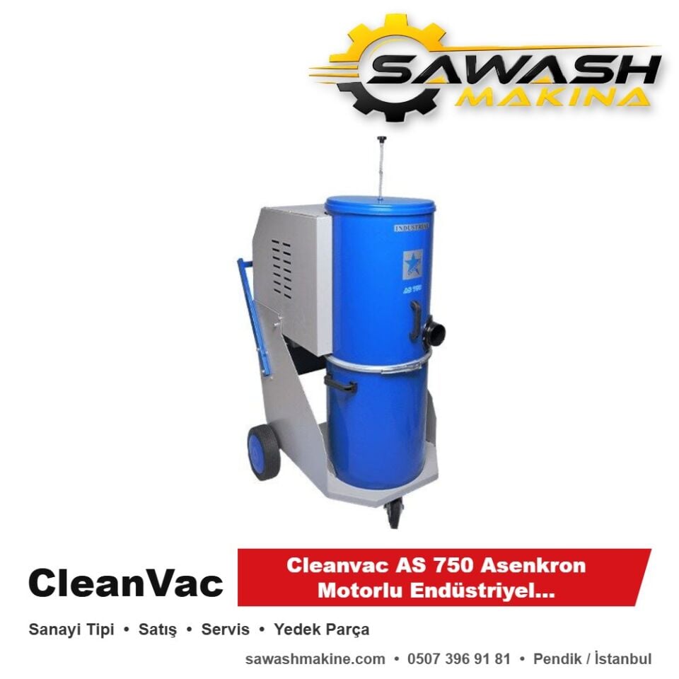 Cleanvac AS 750 Asenkron Motorlu Endüstriyel Vakum Makinesi