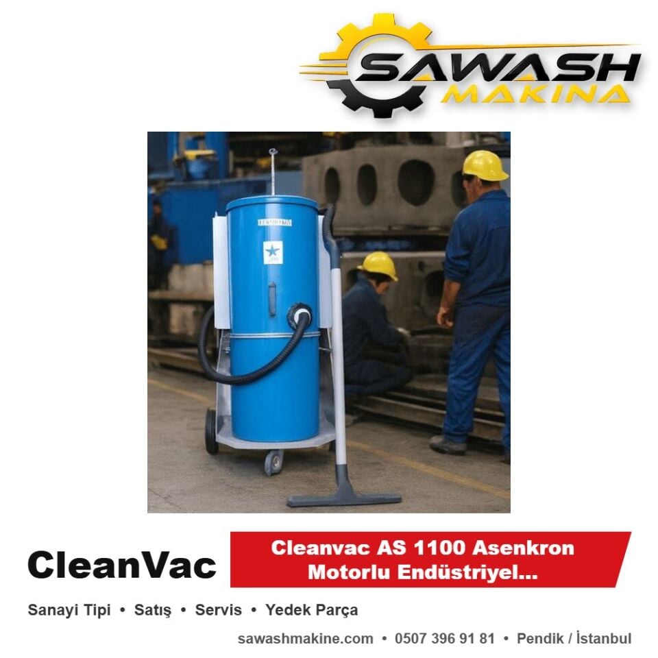 Cleanvac AS 1100 Asenkron Motorlu Endüstriyel Vakum Makinesi