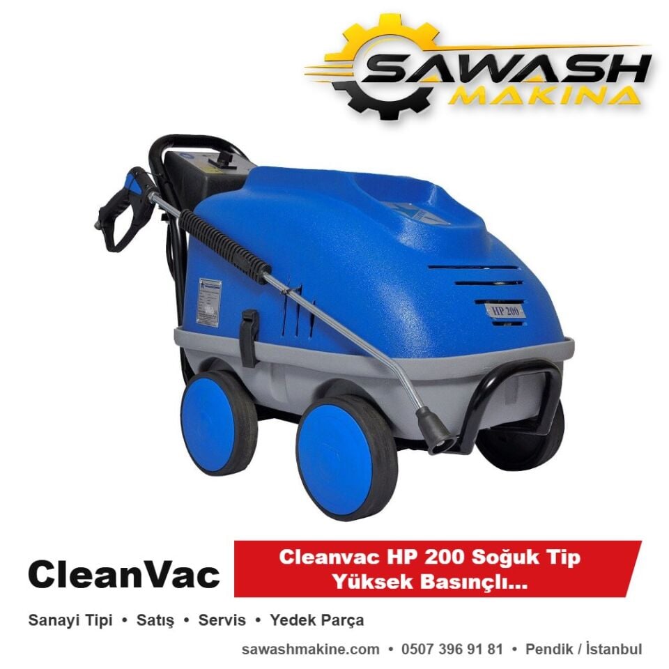 Cleanvac HP 200 Soğuk Tip Yüksek Basınçlı Yıkama Makinesi