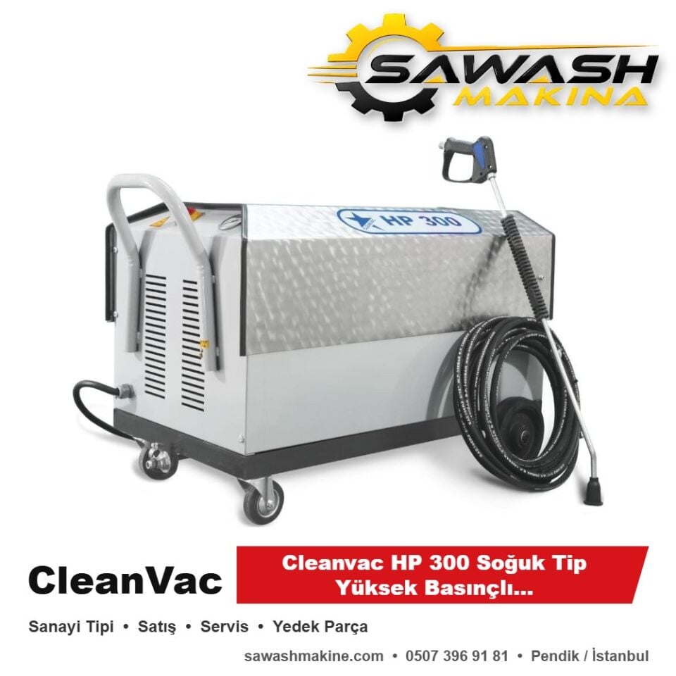 Cleanvac HP 300 Soğuk Tip Yüksek Basınçlı Yıkama Makinesi