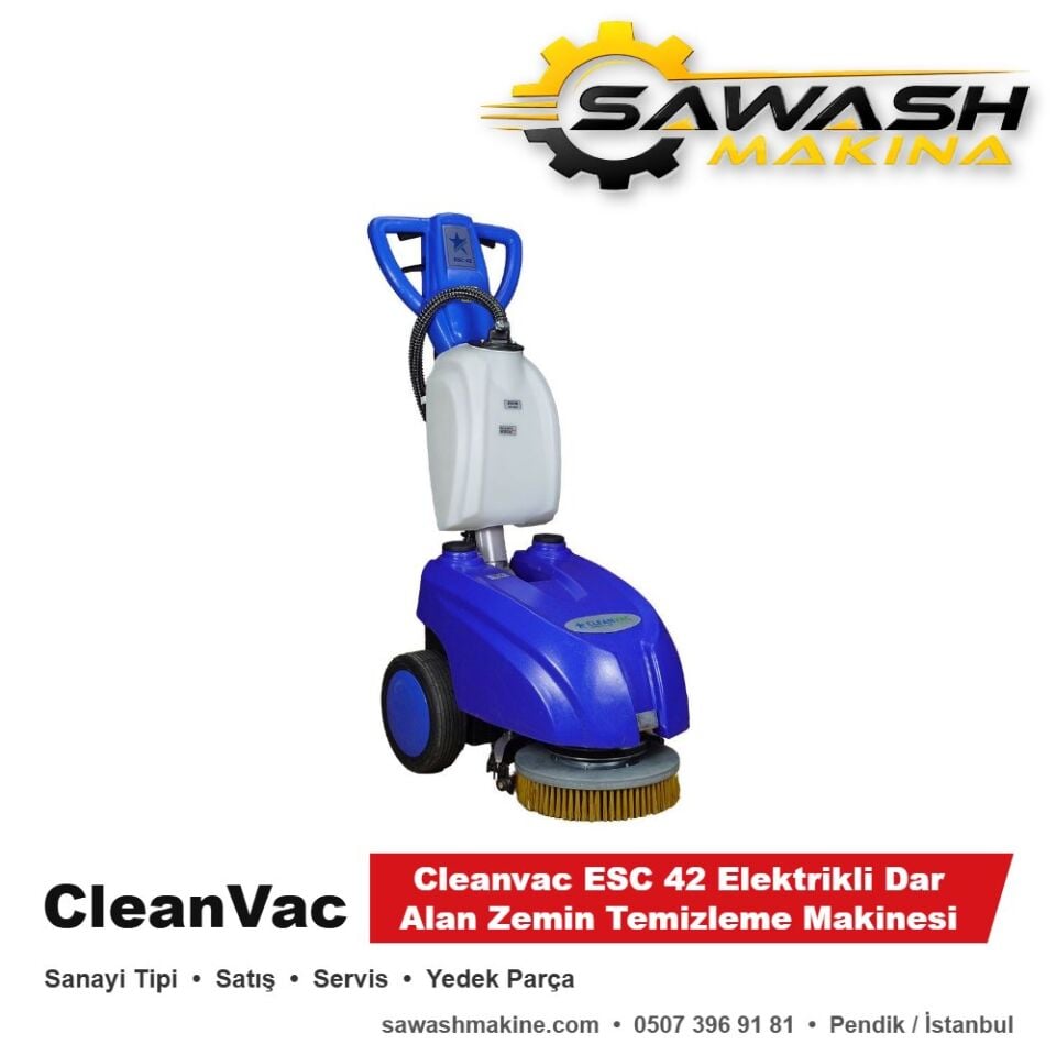 Cleanvac ESC 42 Elektrikli Dar Alan Zemin Temizleme Makinesi