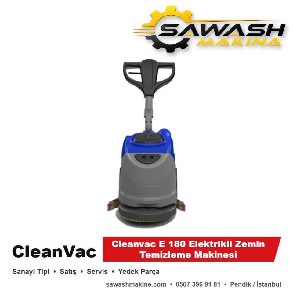 Cleanvac E 180 Elektrikli Zemin Temizleme Makinesi