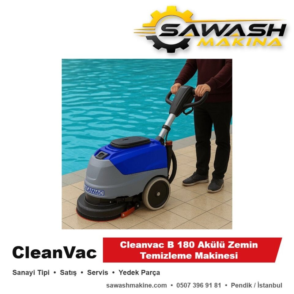 Cleanvac B 180 Akülü Zemin Temizleme Makinesi
