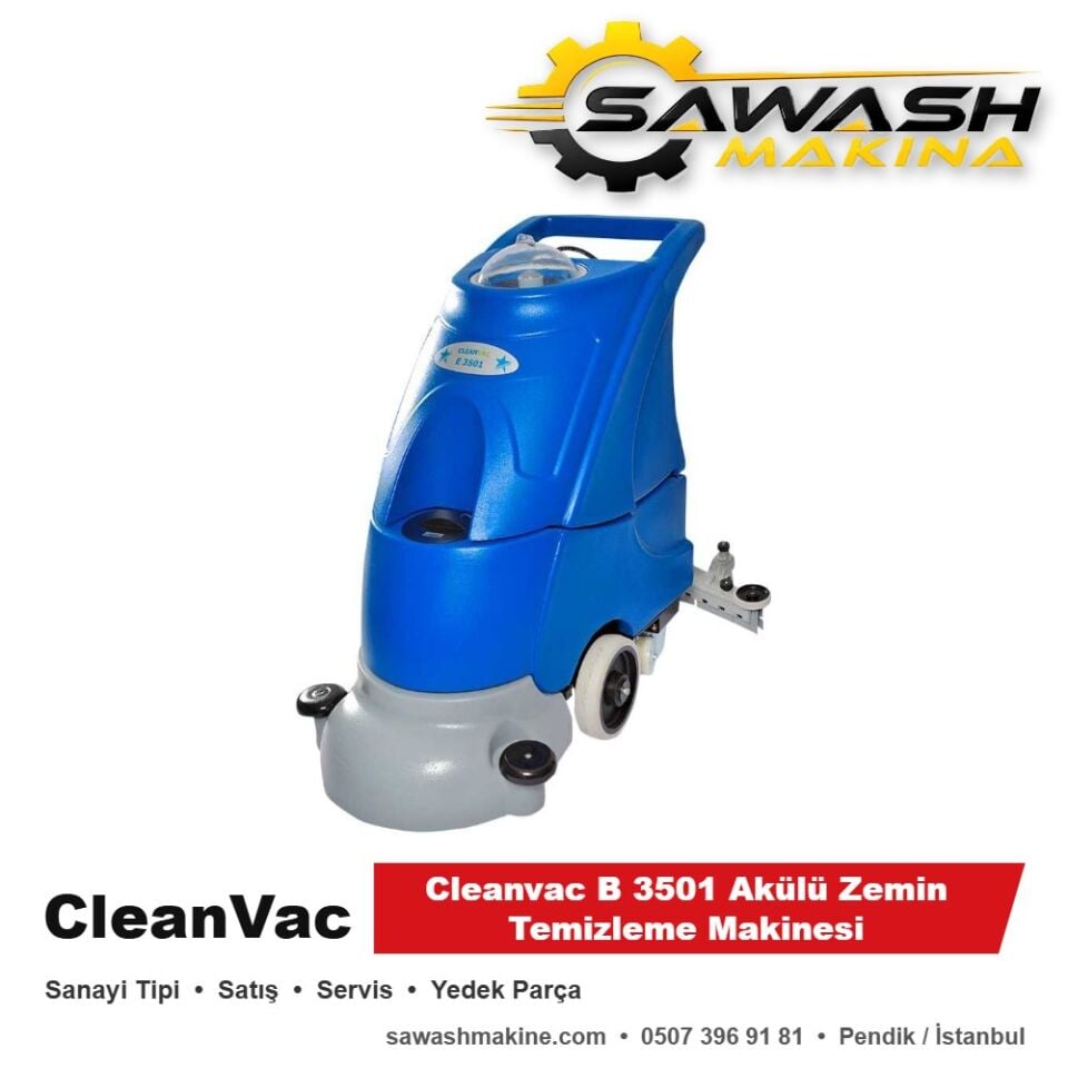 Cleanvac B 3501 Akülü Zemin Temizleme Makinesi