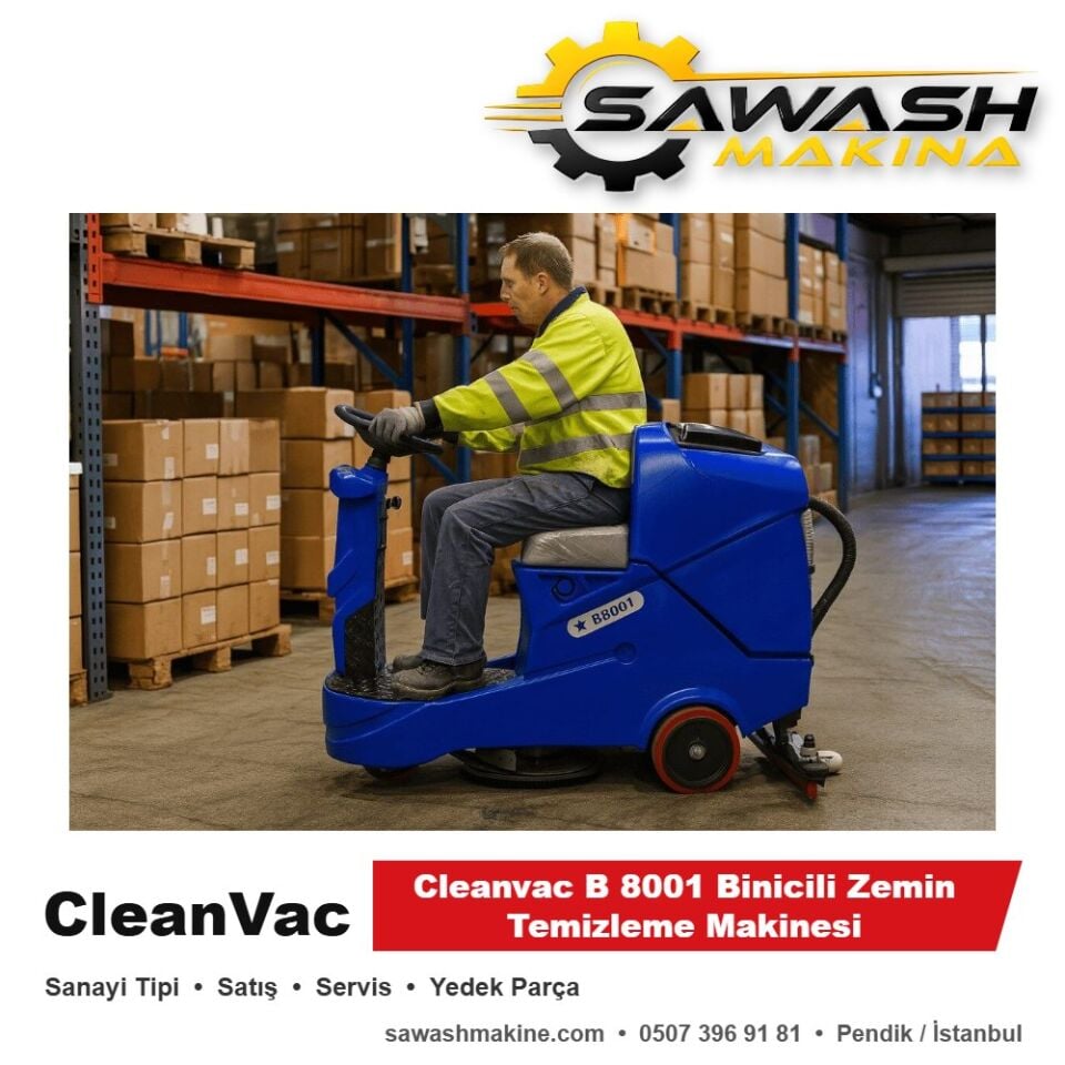 Cleanvac B 8001 Binicili Zemin Temizleme Makinesi