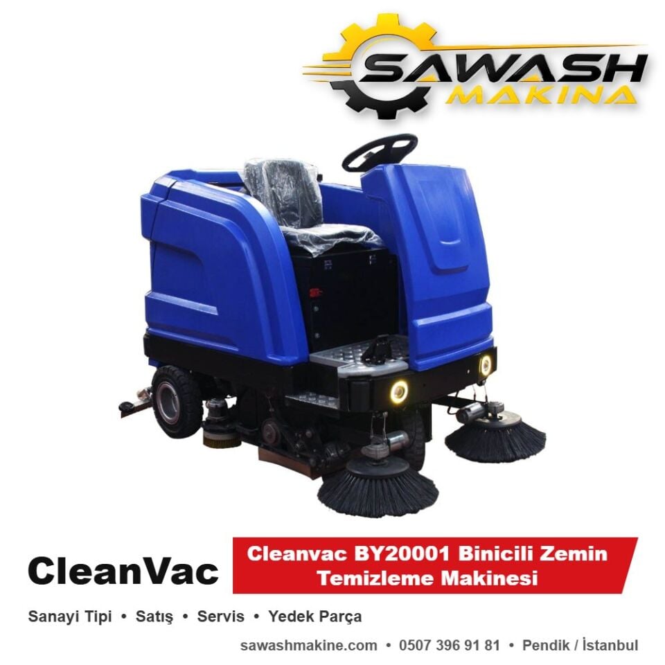 Cleanvac BY20001 Binicili Zemin Temizleme Makinesi